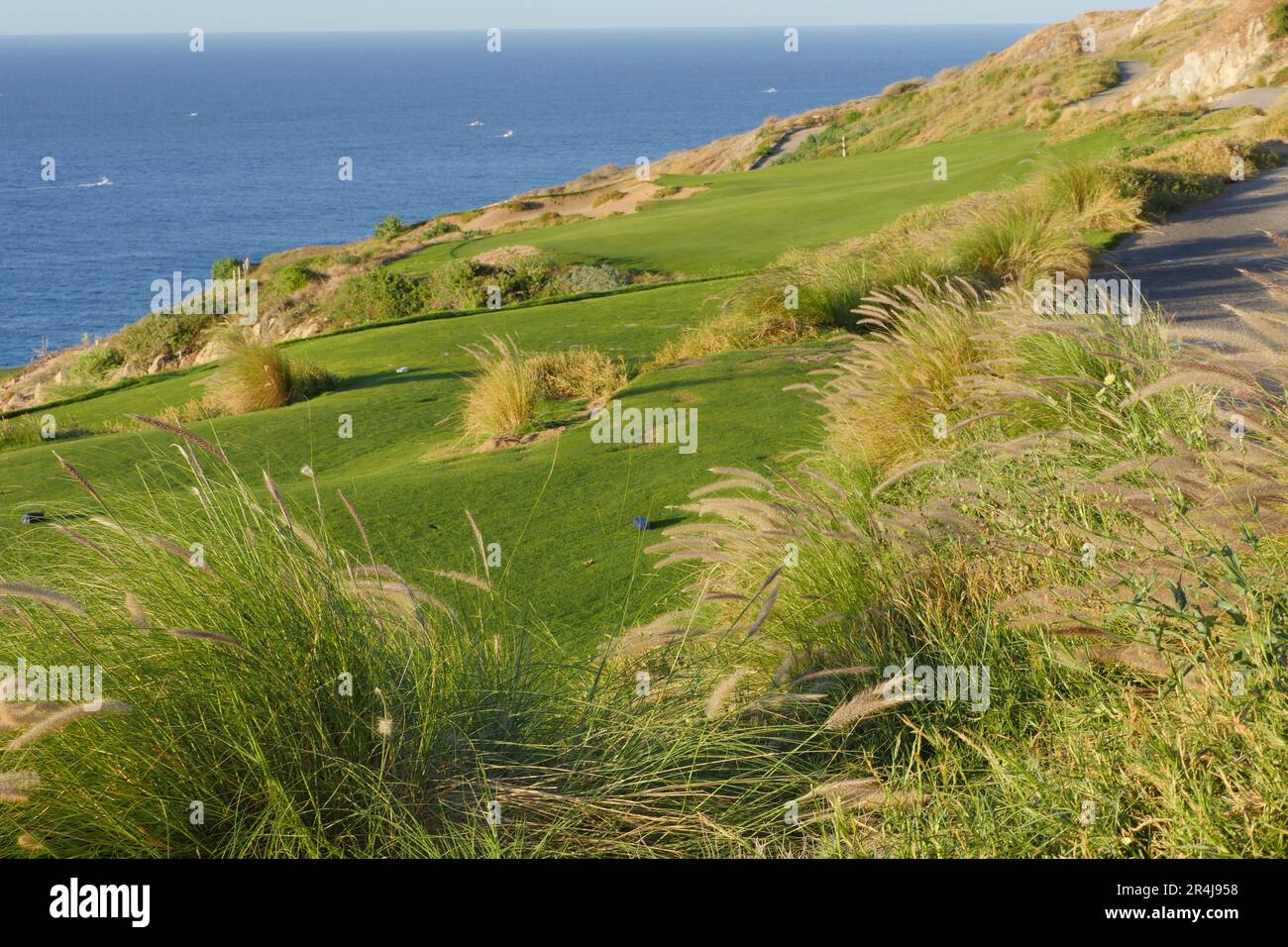 Quivira Los Cabos bietet Golf mit spektakulärem Blick auf den Pazifik Stockfoto