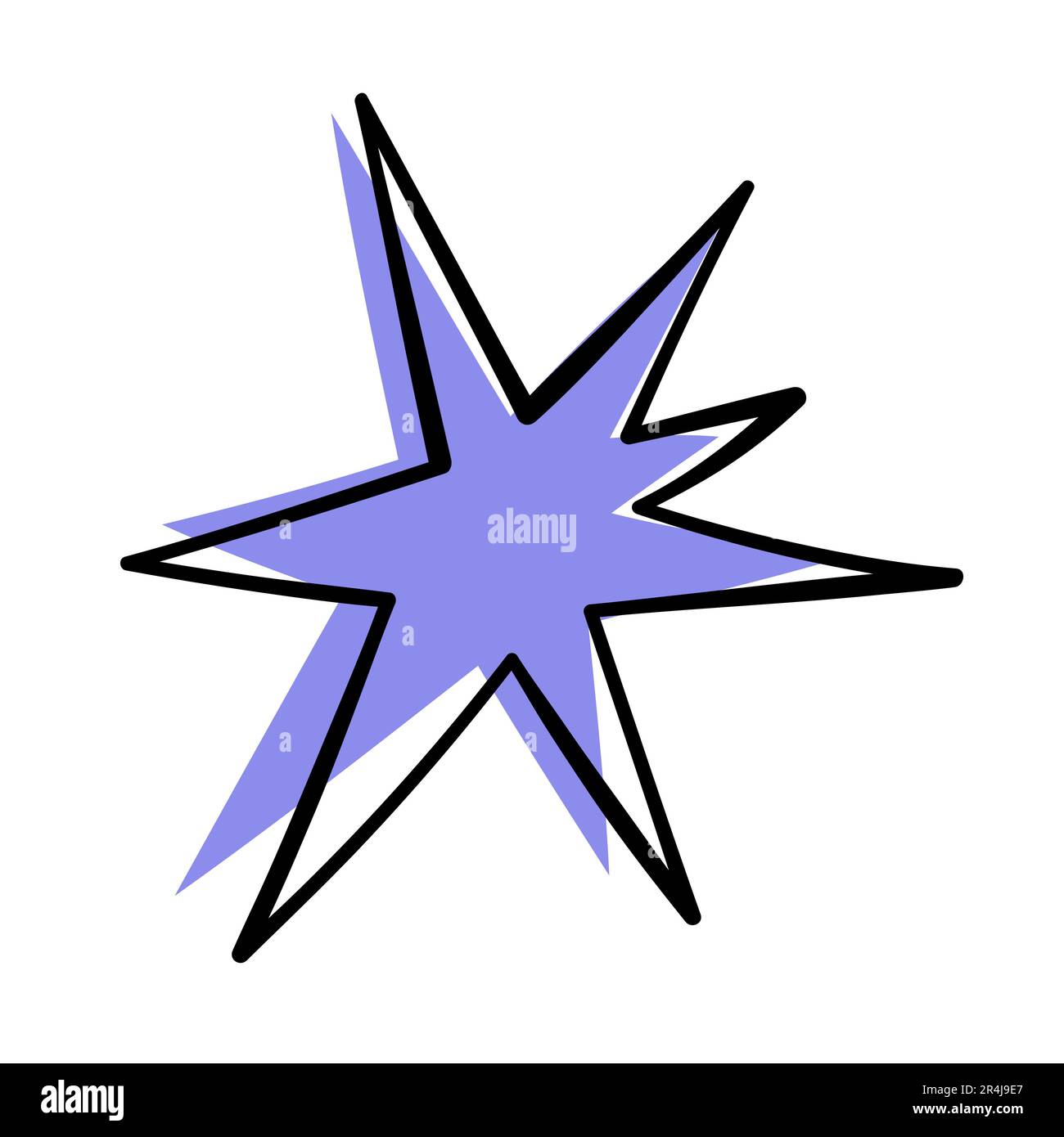 Abstrakter Doodle Star. Handgezeichnete, einfach stilisierte Figur Stock Vektor