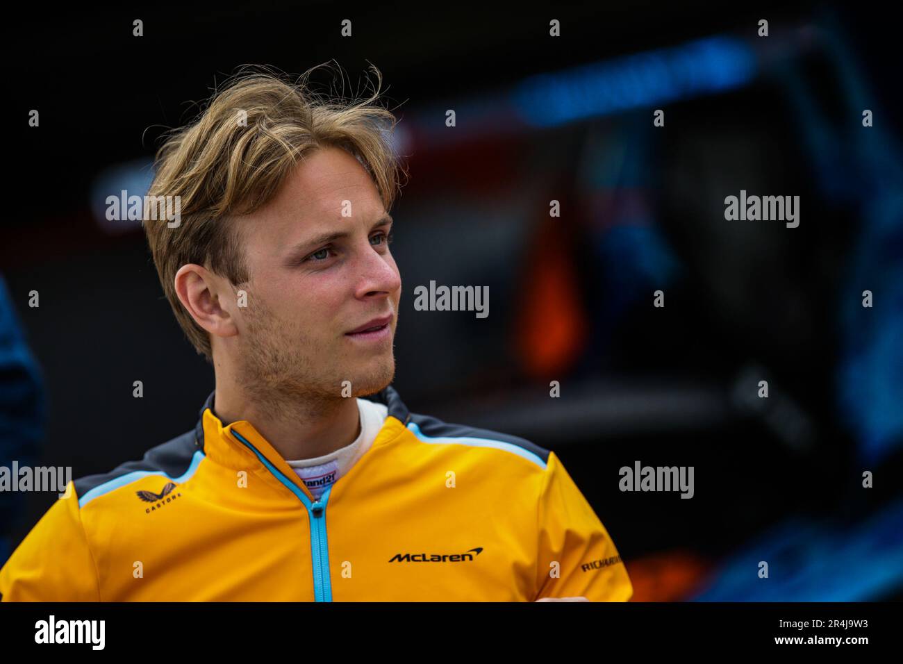 Donington Park Circuit, Leicestershire. 28. Mai 2023 Garage 59 McLaren 720S GT3 Evo Fahrer Marvin Kirchhöfer während Runde 4 der Intelligent Money British GT Championship am Donington Park Circuit, Leicestershire. 28. Mai 2023 Kredit: Jurek Biegus/Alamy Live News Stockfoto