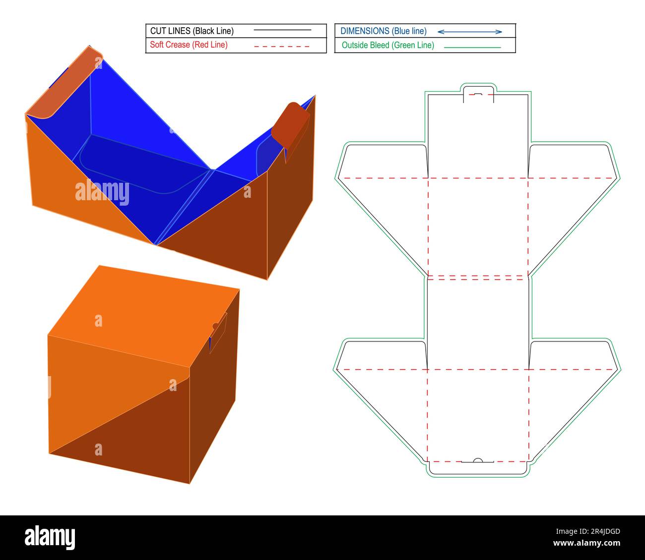 Individuelle Geschenkbox, luxuriöse Geschenkbox, Kosmetikbox mit 3D-Bild Stock Vektor