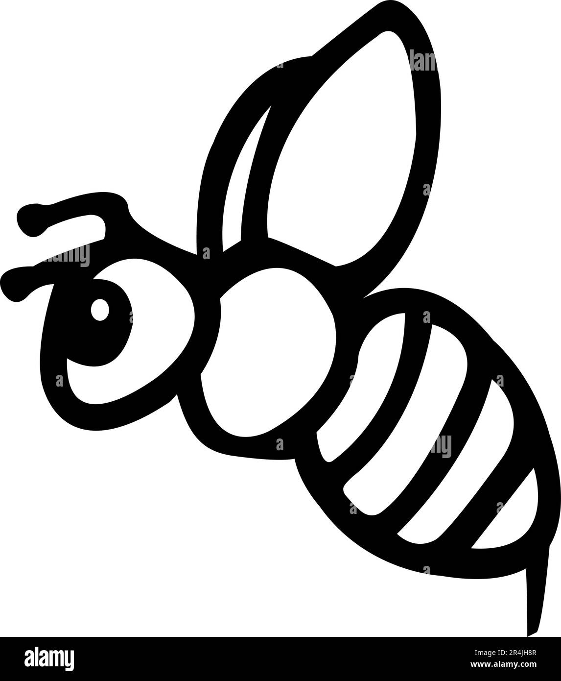 Vector Bee Clip Arts Schwarzweiß Vektor-Illustration Stock Vektor
