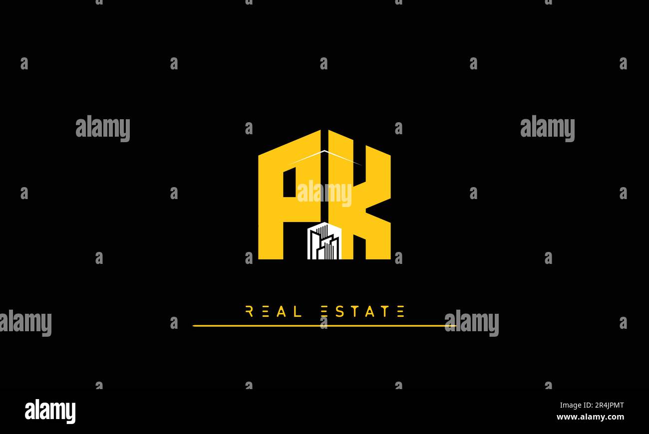 Real Estate Briefen Modern Creative Logo PK, KP Stock Vektor