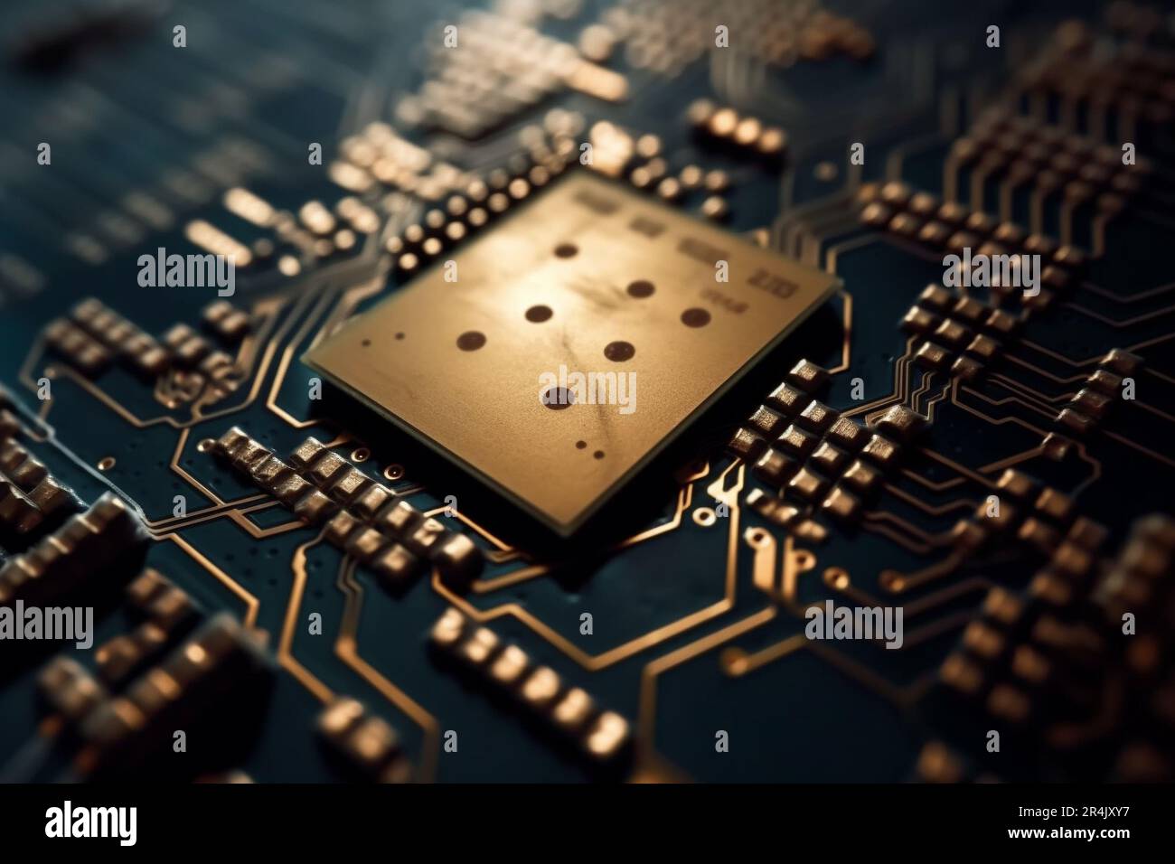 Integrierte Mikrochip-Makro-Fotoqualität in Fotohöhe Stockfoto
