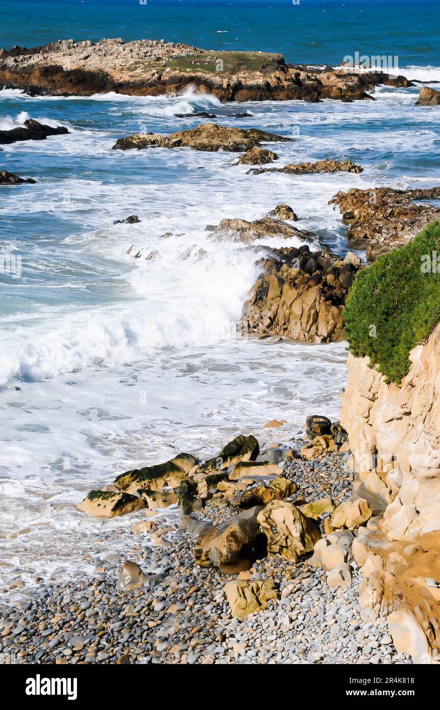 Wellen gegen die Felsen - Pazifik Stockfoto