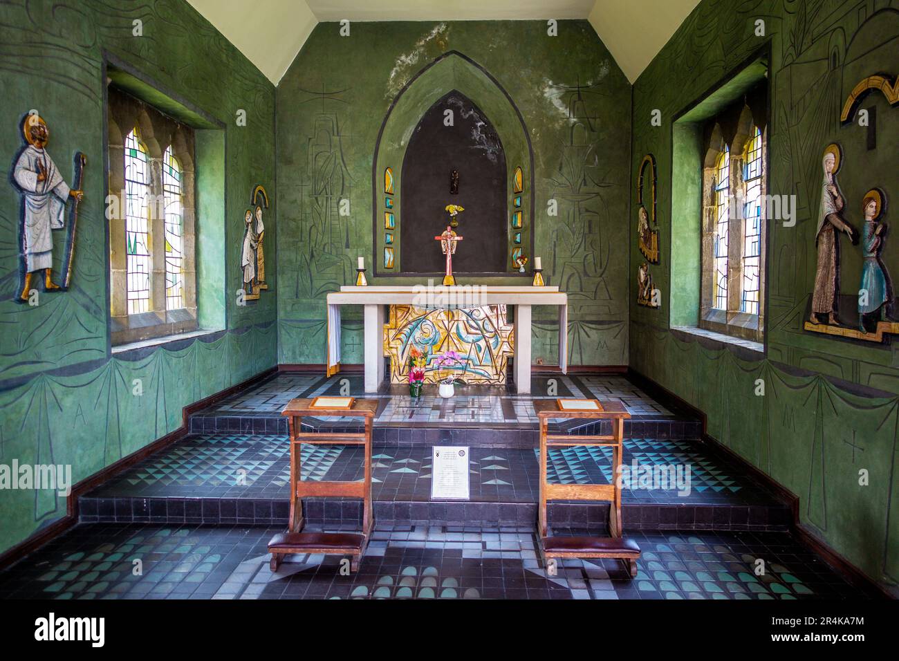 Altar, St. Anne's Chapel, die Friars, das Karmelitenkloster, Aylesford, Kent Stockfoto