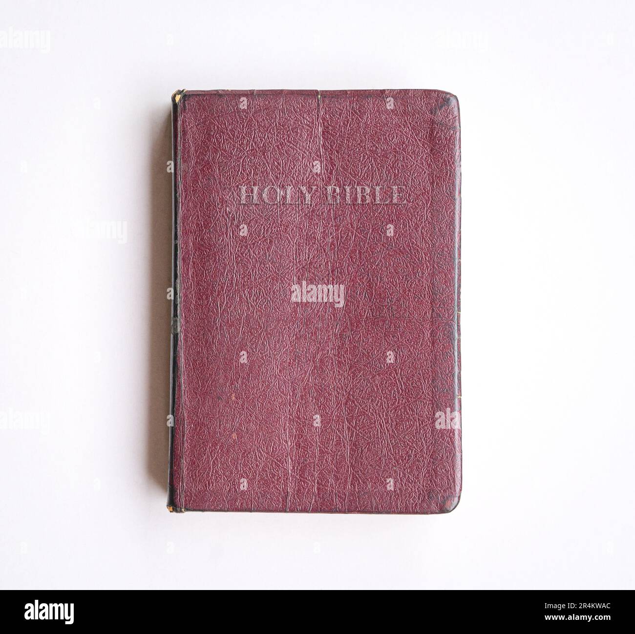 Heilige bibel, Lederhülle. Draufsicht. Stockfoto