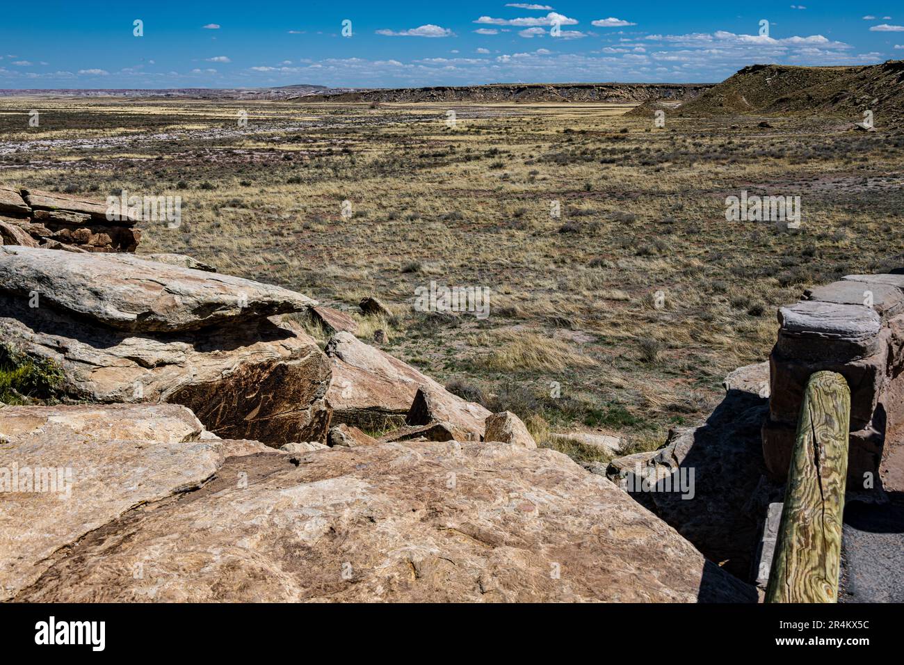 Ruinen von Wohnhäusern der amerikanischen Ureinwohner im Petrified Forest National Park Stockfoto