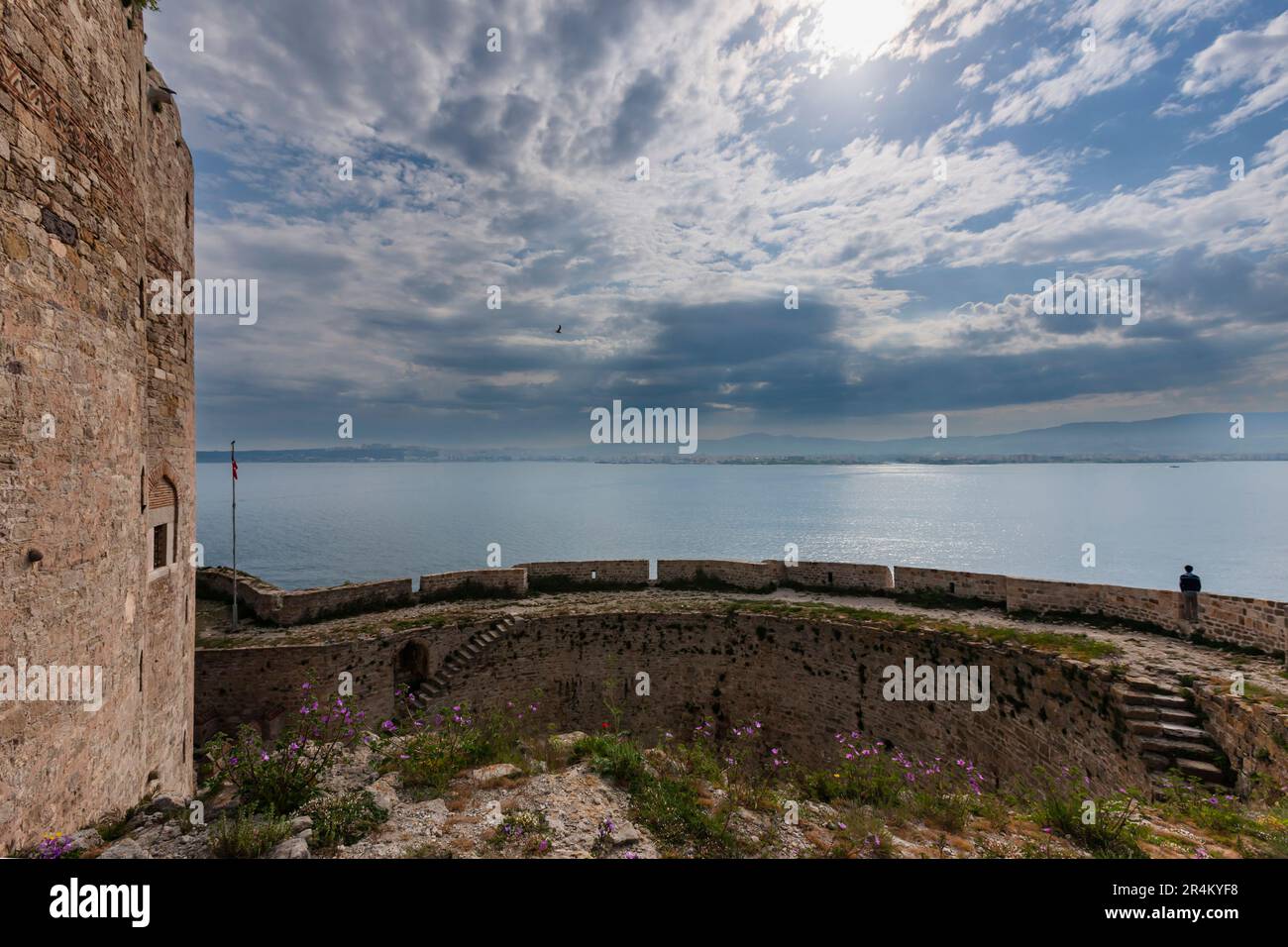 Schloss Kilitbahir, osmanische Festung, Halbinsel Gelibolu (Gallipoli) und Straße der Dardanellen, Eceabat, Provinz Canakkale, europäische Seite, Türkei Stockfoto