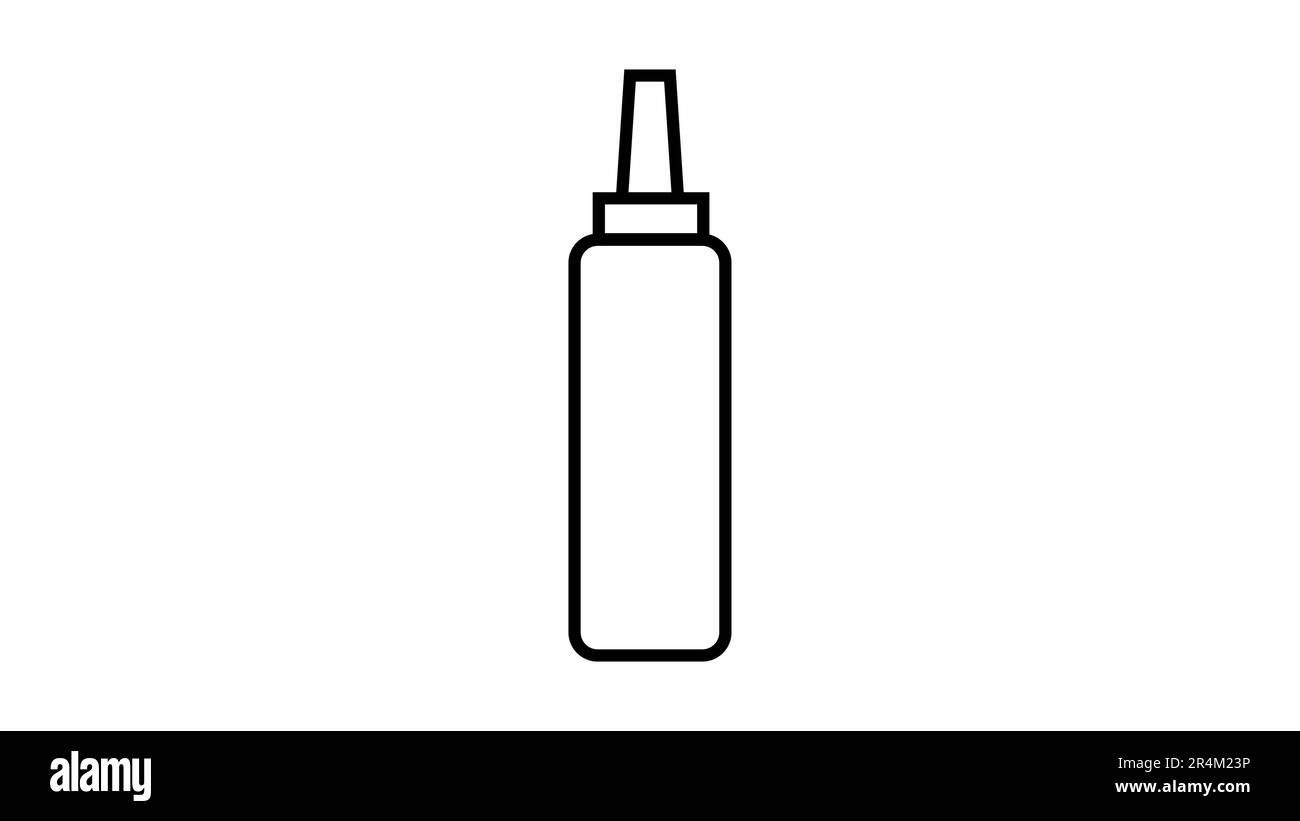 Symbol für eine Flasche mit isolierter Barbecue-Sauce auf weißem Hintergrund. Stock Vektor