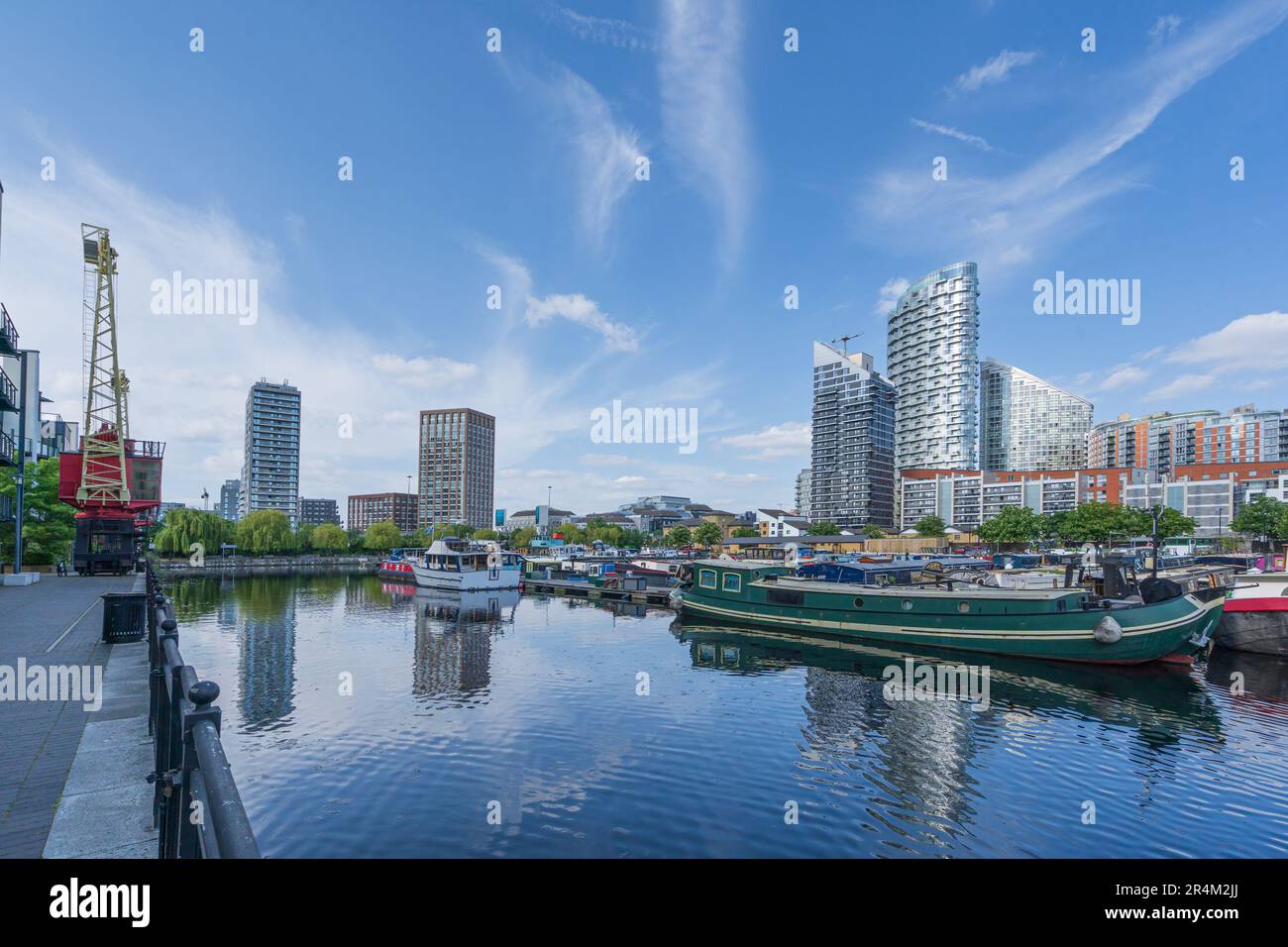 Poplar Dock Marina in Canary Wharf London Stockfoto