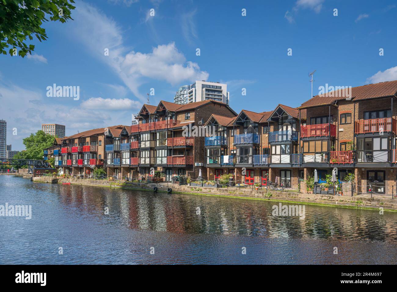 Blackwall Bason in Canary Wharf London Stockfoto