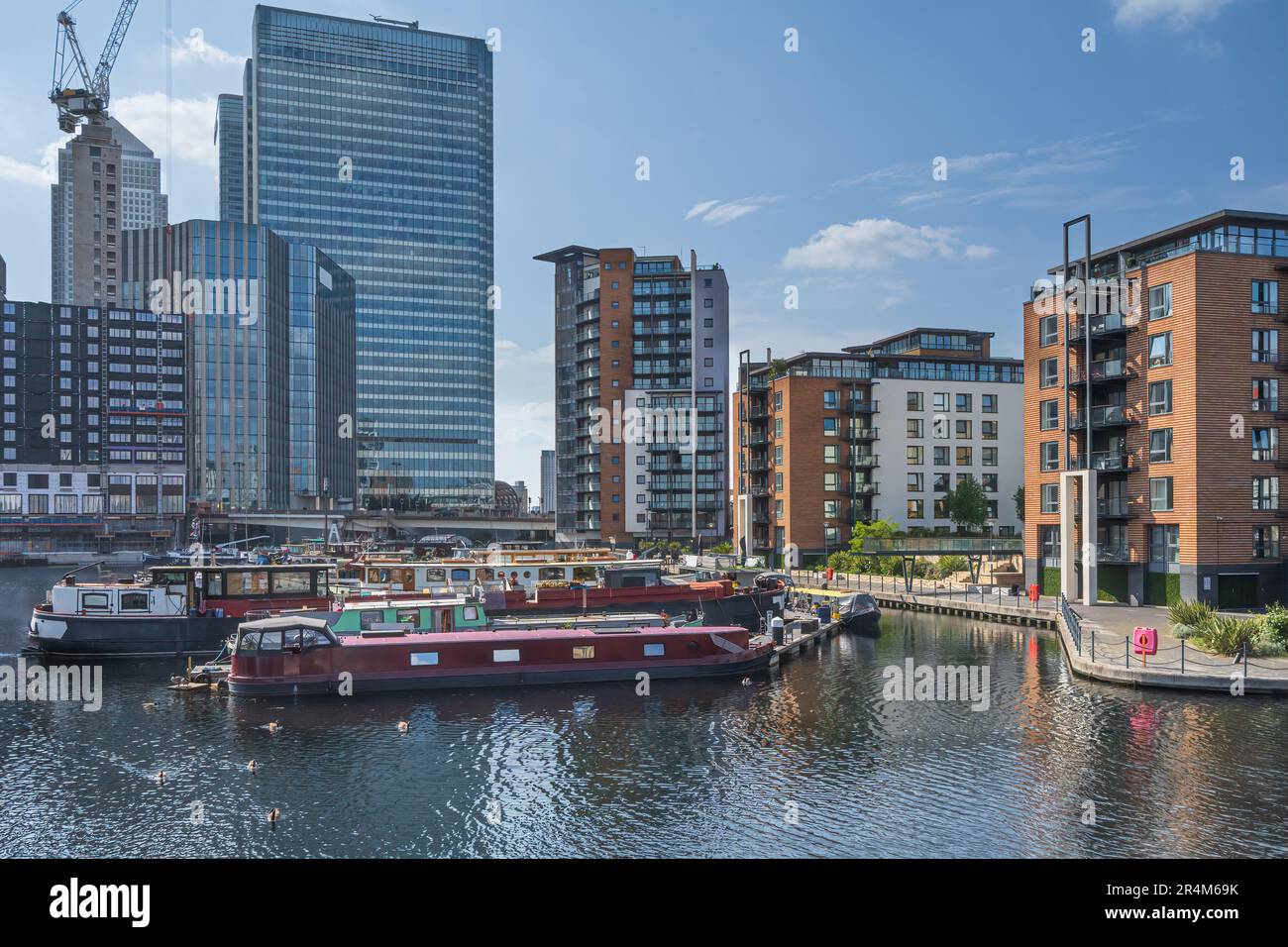 Blackwall Bason in Canary Wharf London Stockfoto