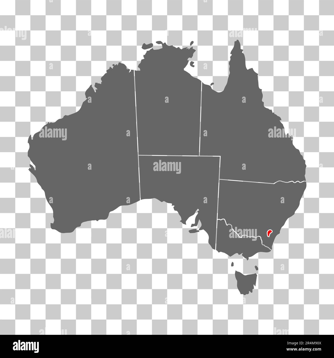 Australienkarte des Australian Capital Territory, geographisch leeres Konzept, isolierte Vektordarstellung. Stock Vektor