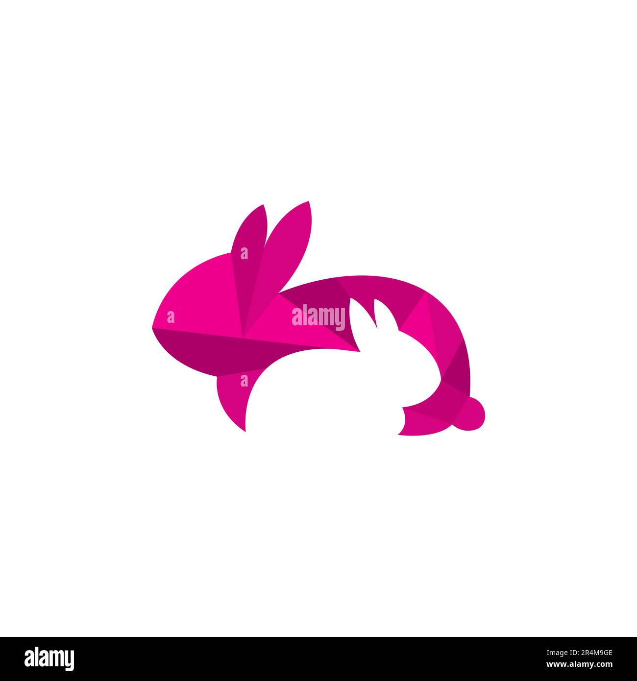 Abstraktes „Two Rabbit“-Logo. Hase-Liebe-Vektor Stock Vektor