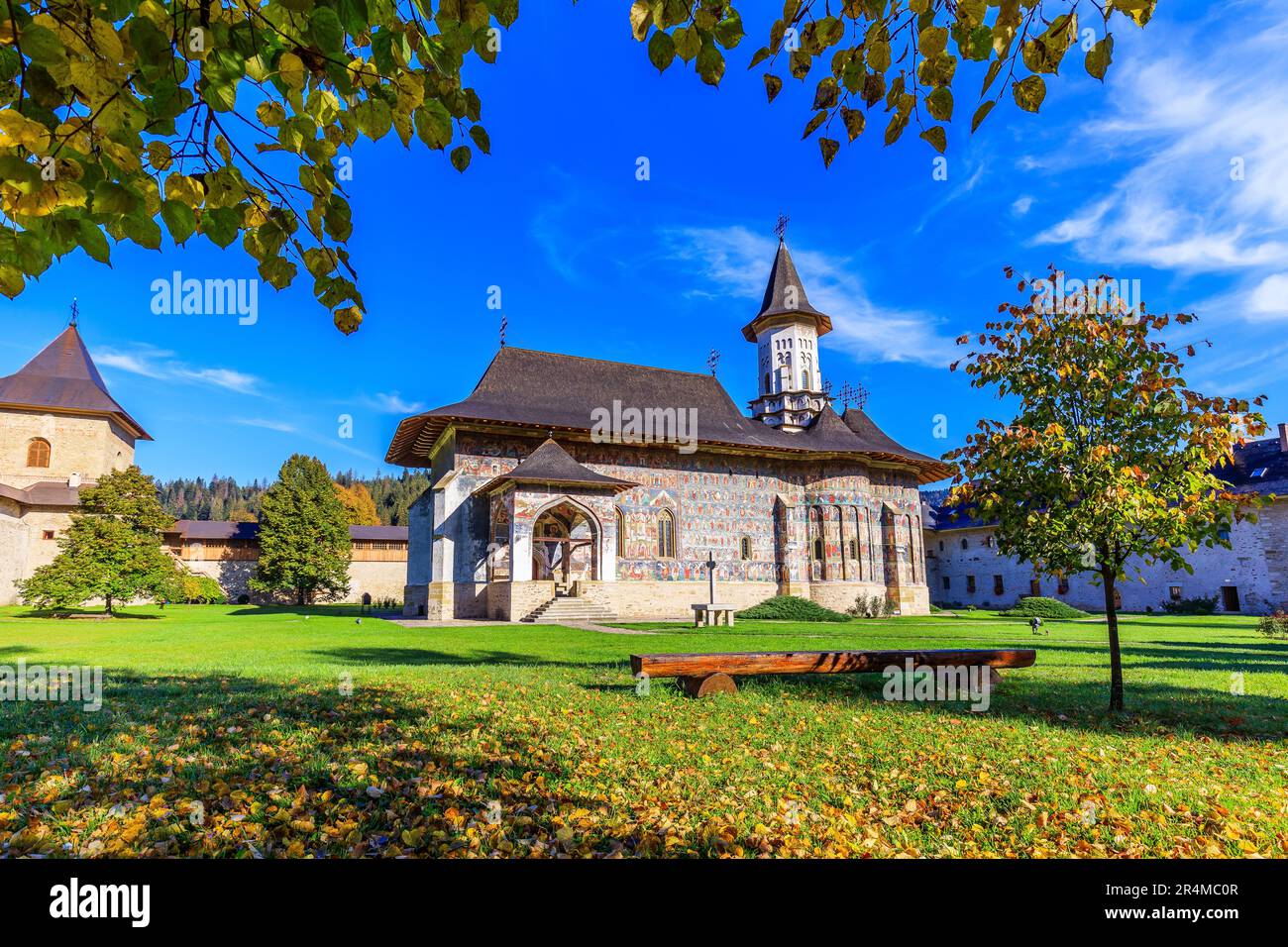 Das Kloster Sucevita, Rumänien. Eines der rumänisch-orthodoxen Klöster Südbukowina. Stockfoto