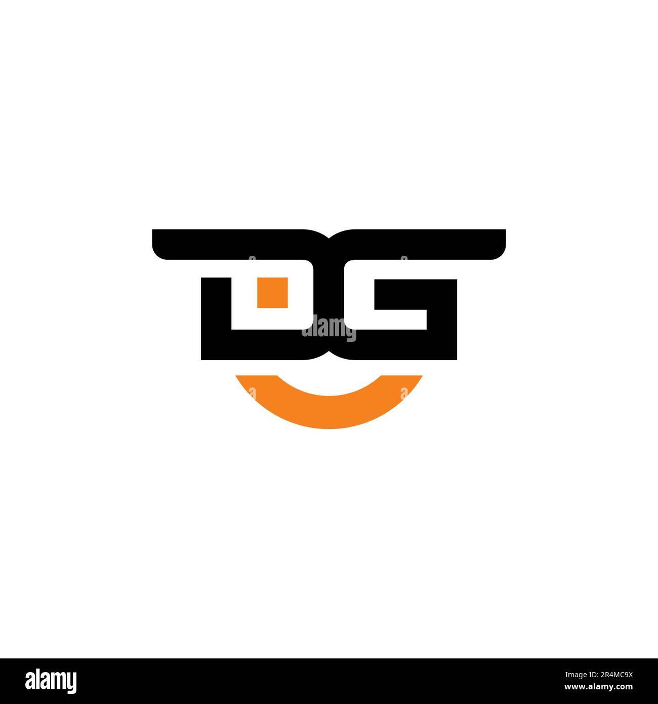 DG Smile Logo-Design. DG-Ausgangsvektordarstellung Stock Vektor