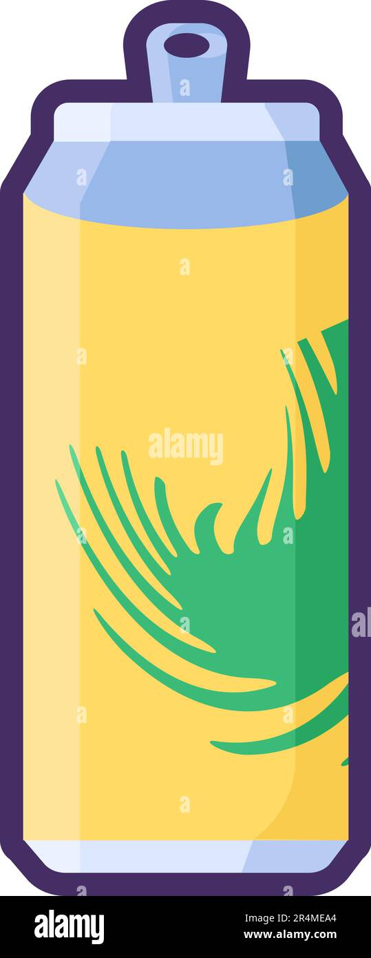 Alte Eisenaluminium-Soda-Dose. Entsorgung von Lebensmittelverpackungen aus Aluminium. Flaches Symbol in Strich, Element für Infografik-Design. Einfacher Cartoon-Umriss-Vektor i Stock Vektor