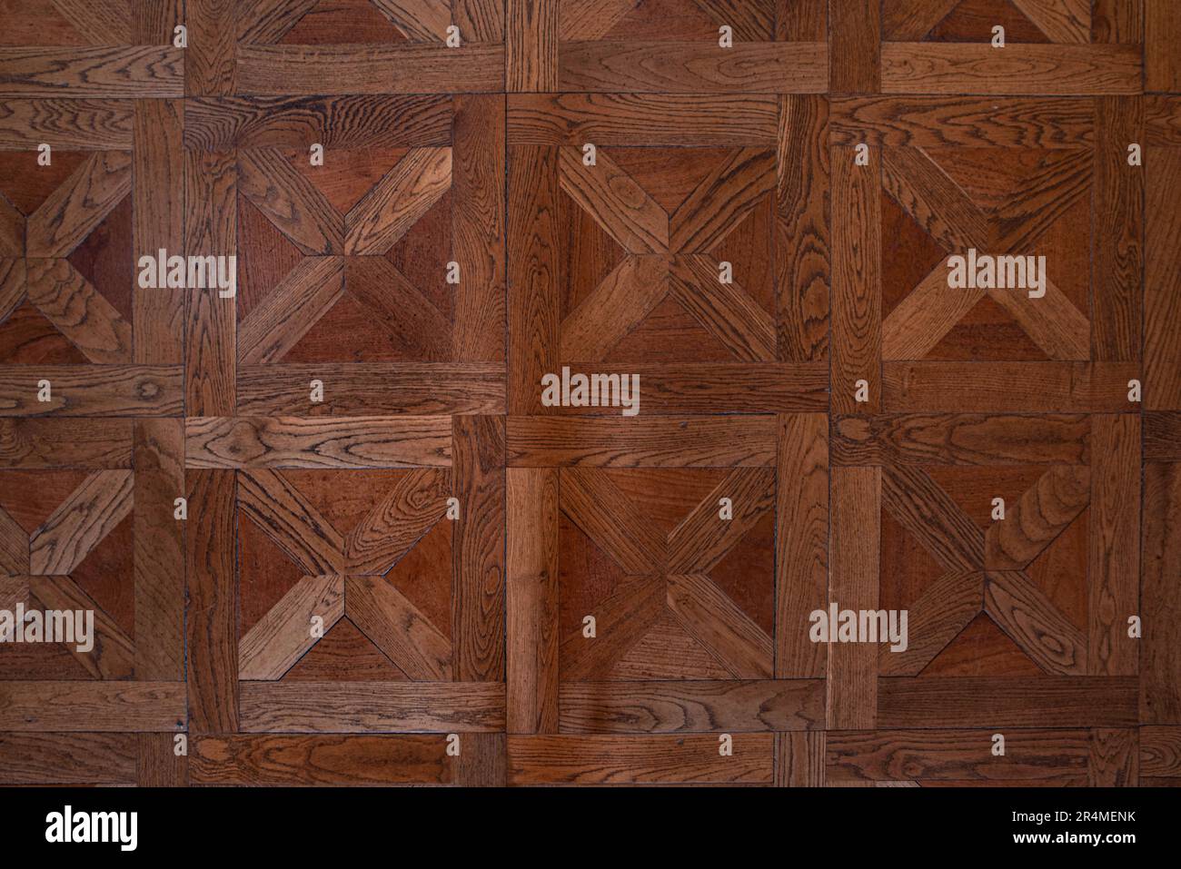 Textur eines alten mittelalterlichen Holzfußbodens Stockfoto