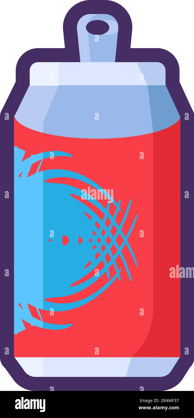 Alte Eisenaluminium-Soda-Dose. Entsorgung von Lebensmittelverpackungen aus Aluminium. Flaches Symbol in Strich, Element für Infografik-Design. Einfacher Cartoon-Umriss-Vektor i Stock Vektor