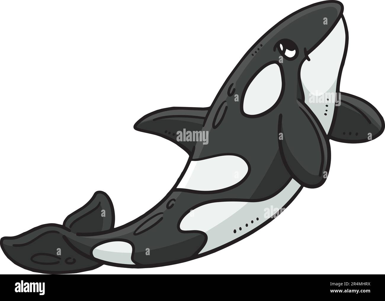 Baby Killer Whale Cartoon Mit Farbigem Clipart Stock Vektor