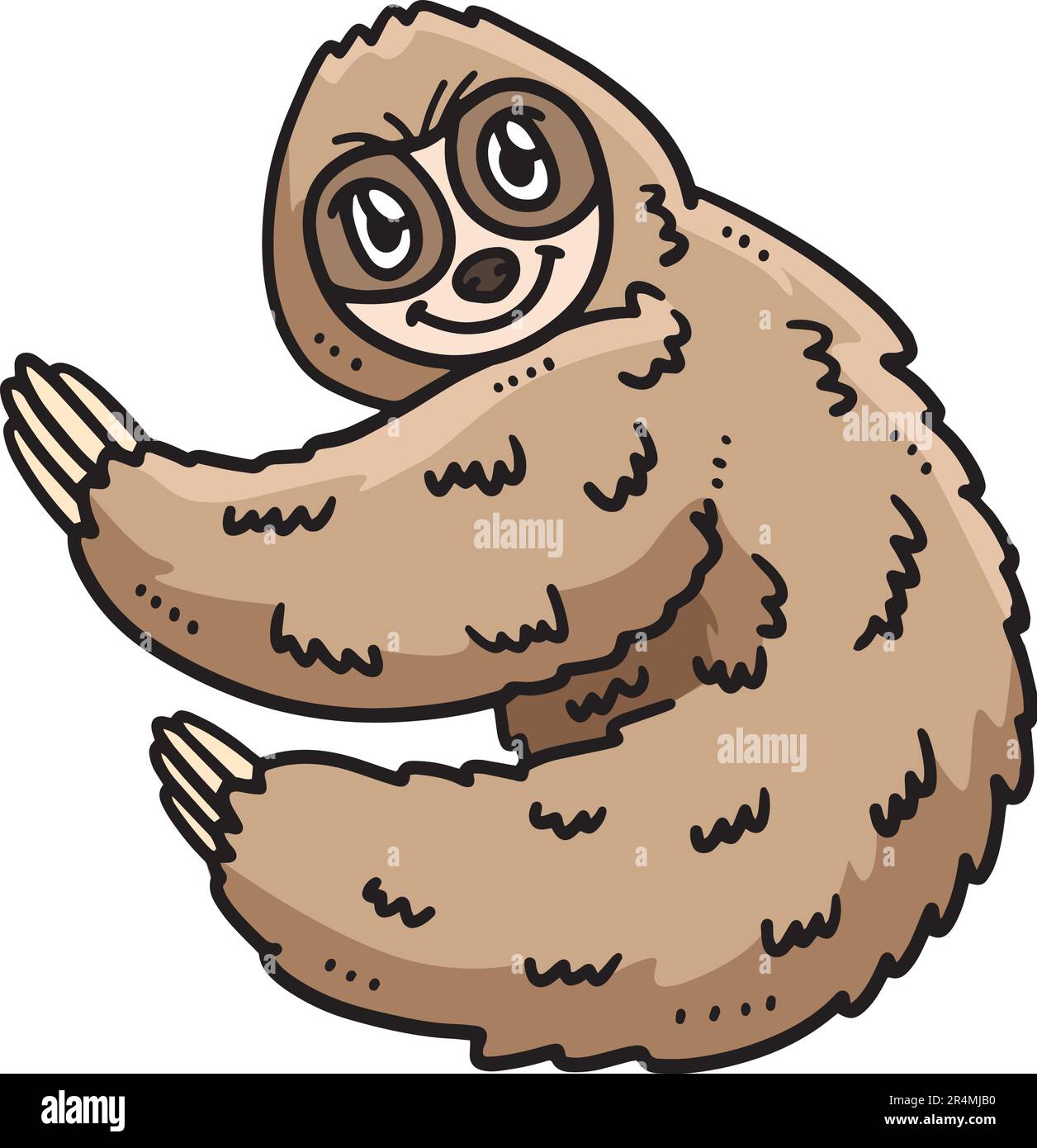 „Baby Sloth“-Cartoon Mit Farbigem Clipart Stock Vektor