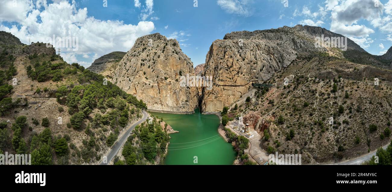 Schlucht der Gaitanes, Ort, an dem sich die Straße des Königs befindet, Ardales, Malaga Stockfoto