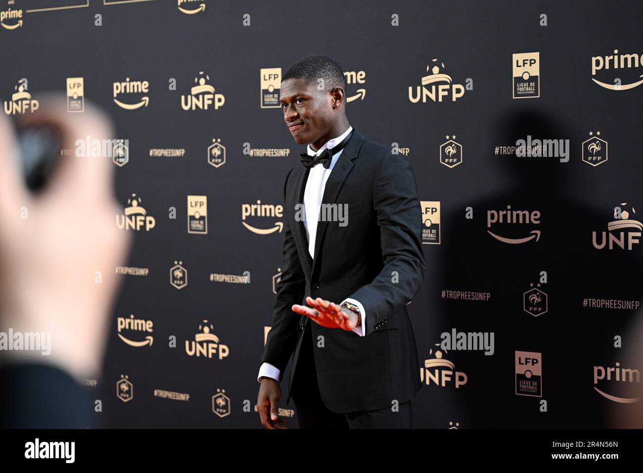 Paris, Frankreich. 28. Mai 2023. Nuno Mendes anlässlich der 31. Ausgabe der Trophäe des UNFP (French National Professional Football Players Union) am 28. Mai 2023 in Paris, Frankreich. Kredit: Victor Joly/Alamy Live News Stockfoto