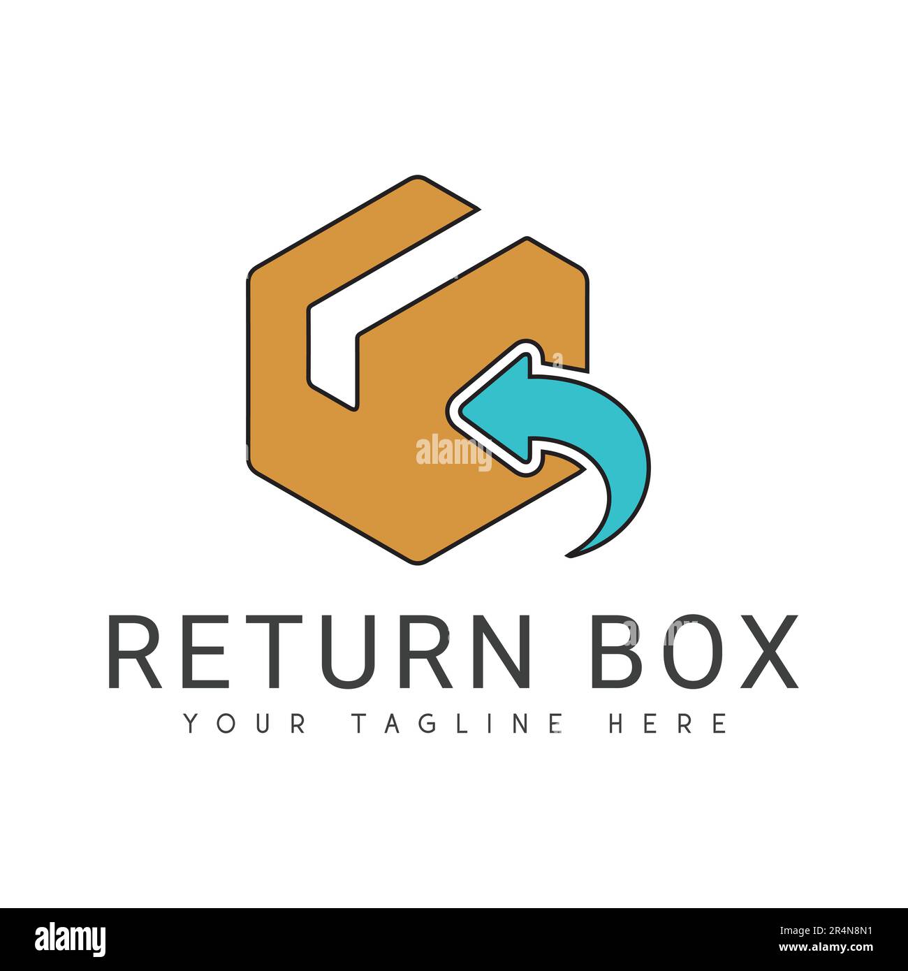 Lagerbestandslogo Design Wear House Logo Typ Rücksendebox Stock Vektor