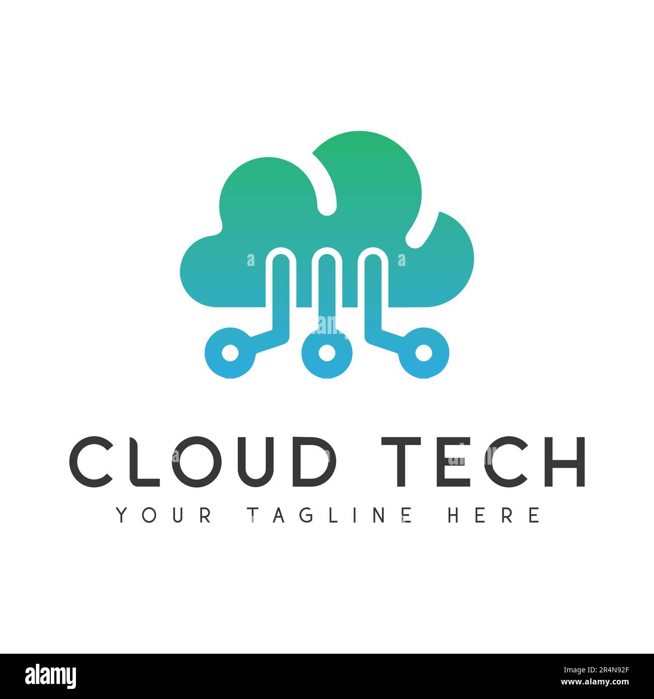 Logo für Cloud Tech Design LOGO FÜR IT-Sicherheit Stock Vektor