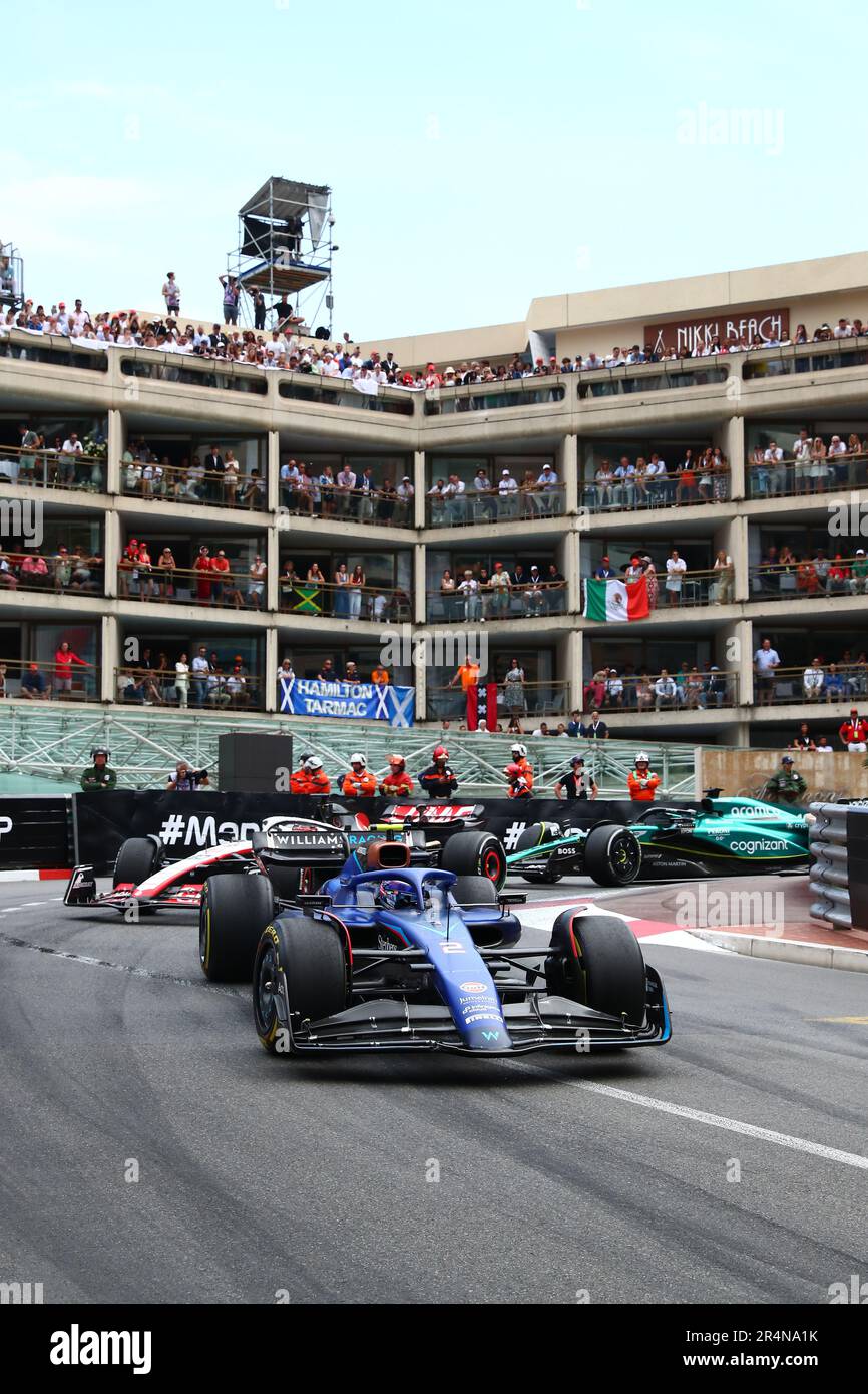 Logan Sargeant of Williams Racing während des Grand Prix F1 von Monaco am Circuit de Monaco am 28. Mai 2023 in Monte-Carlo, Monaco. Stockfoto