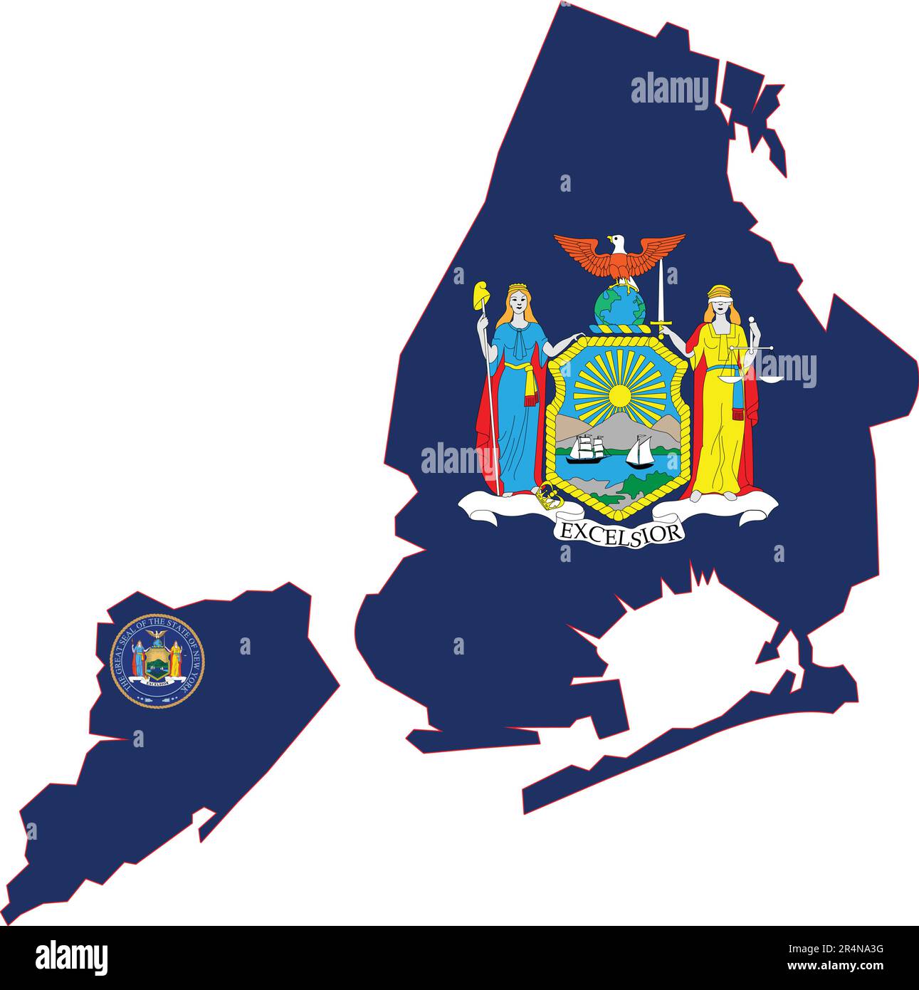 Karte des Bundesstaates New York USA Stock Vektor