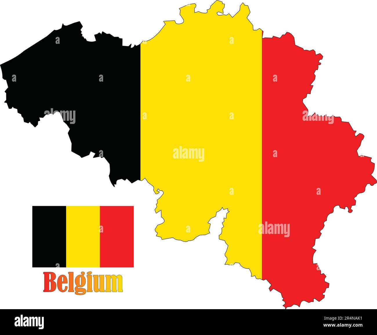 Karte und Flagge für Belgien Stock Vektor