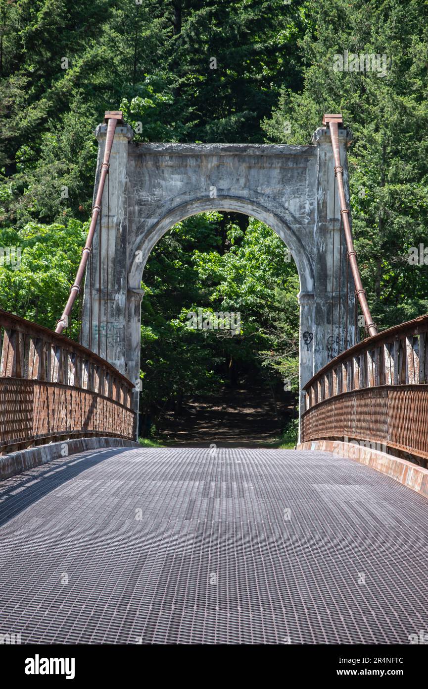 Historische Alexandra Bridge in Spuzzum, British Columbia, Kanada Stockfoto