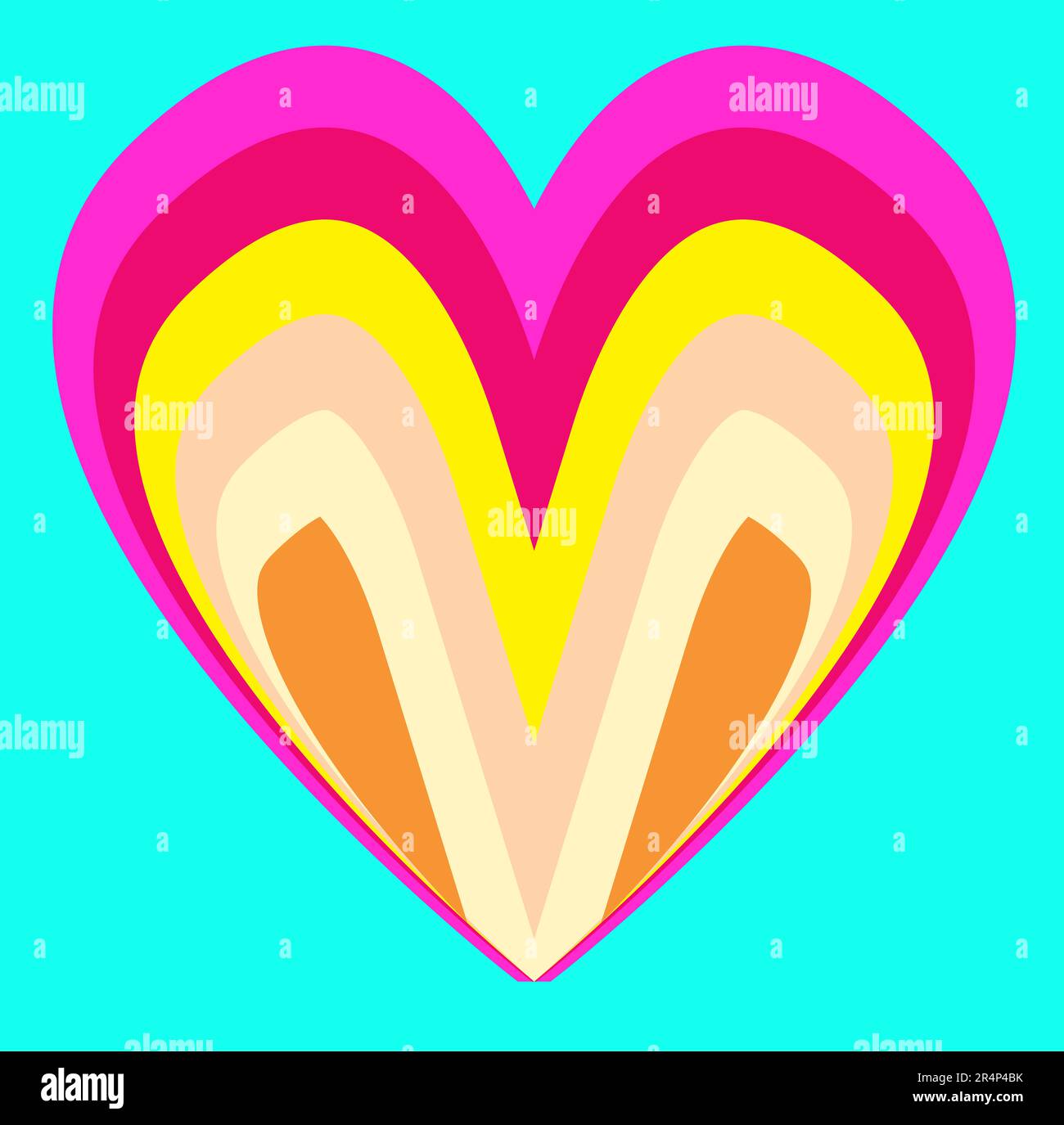 Ein grosser, mehrschichtiger Liebesherz-Hintergrund mit einem blassen Hintergrund Stockfoto