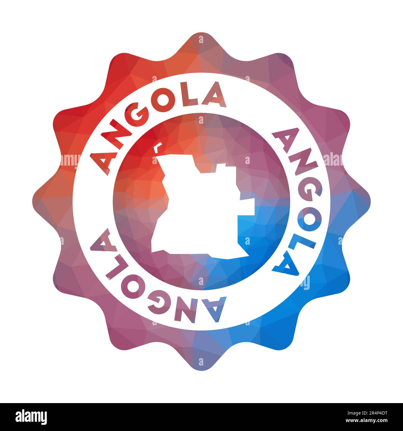 Angola Low Poly Logo. Buntes Reiselogo mit Verlaufsverlauf im geometrischen Stil. Stock Vektor