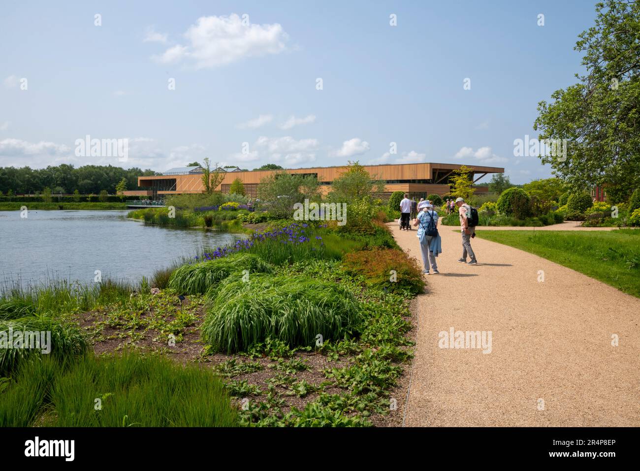 Das Begrüßungsgebäude in RHS Bridgewater, Worsley Greater Manchester, England. Stockfoto