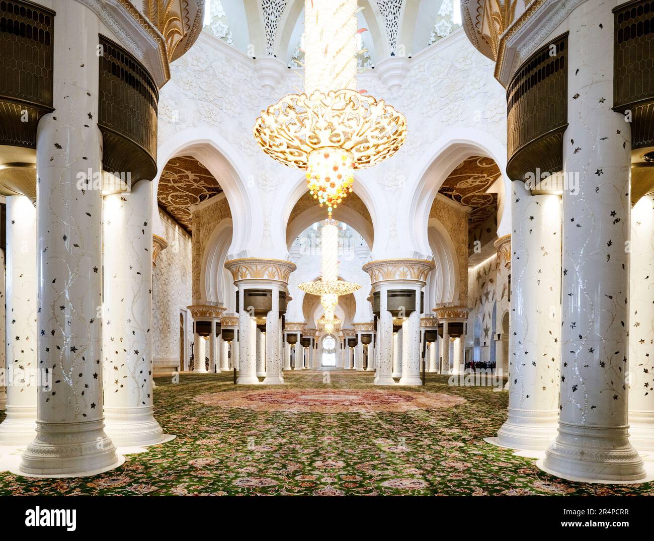 Die Scheich-Zayid-Moschee, Abu Dhabi, Vereinigte Arabische Emirate Stockfoto