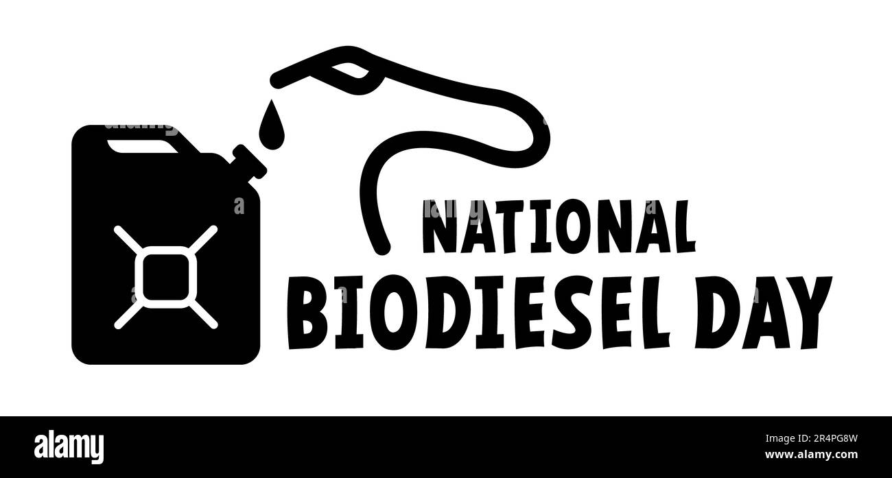 Nationaler Biodieseltag. Cartoon-Benzin, Kanister mit Griff. Symbol für Kanister oder kanister. Kraftstofftank für Transport und Lagerung von Benzin. Can-Jerr Stockfoto