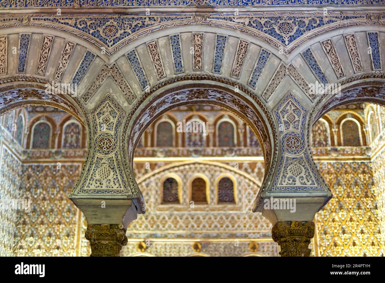 Spanien, Andalusien, Sevilla, das Königliche Alcazar von Sevilla, Details der Architektur Stockfoto