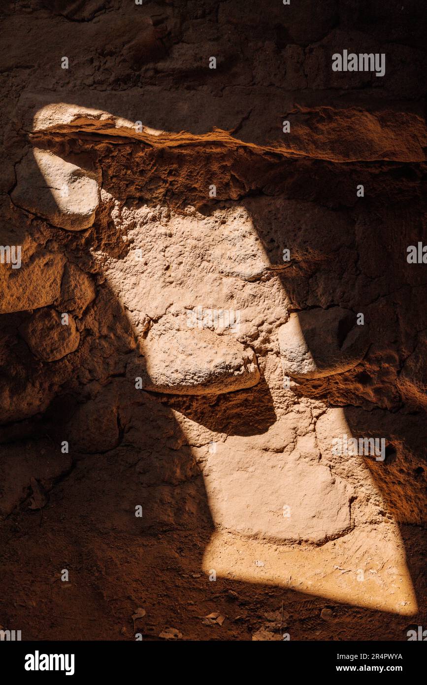 Nachbildung des alten Puebloan Stein- und Schlammblocks; Anasazi State Park Museum; Boulder; Utah: USA Stockfoto