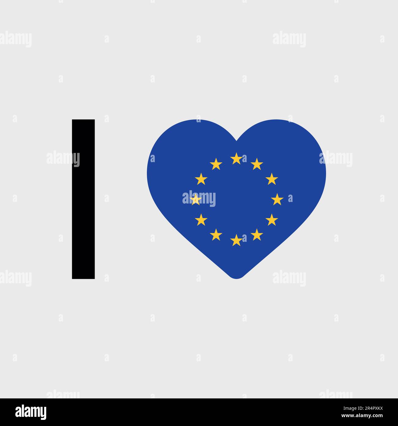 Ich liebe die Darstellung von Vektorsymbolen der EU-Landesflagge Stock Vektor