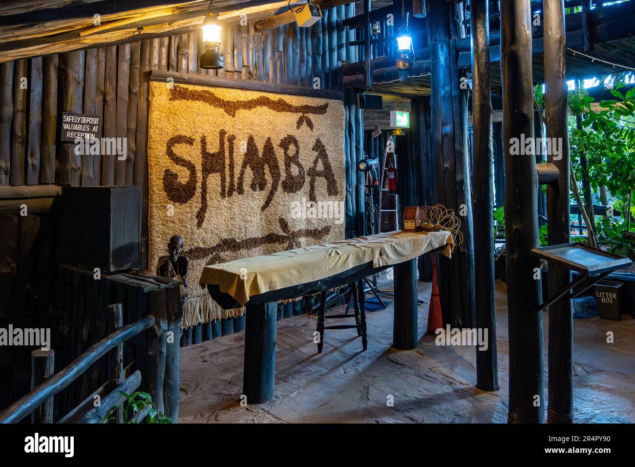 Shimba Hill Lodge Lobby. Kenia, Afrika. Stockfoto
