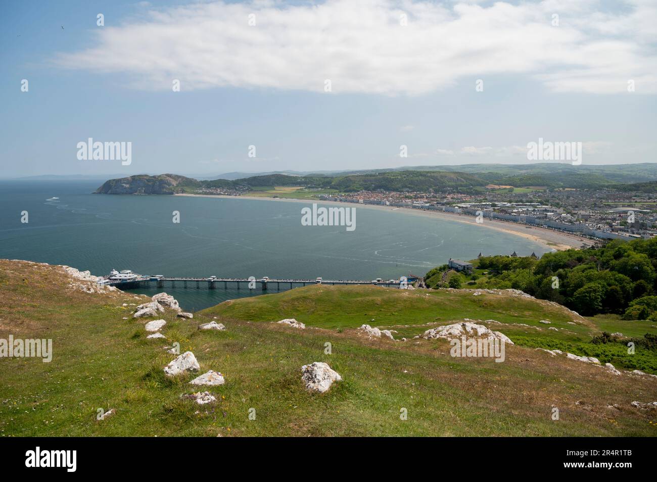 Llandudno Beach and City - Blick vom Great Orme, Conwy County, North Wales Stockfoto