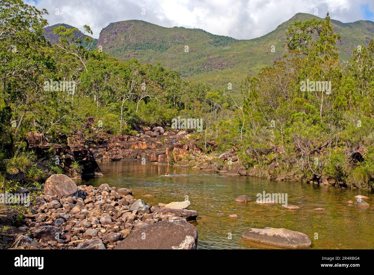 Pools auf der Spitze der Zoe Falls, Hinchinbrook Island Stockfoto