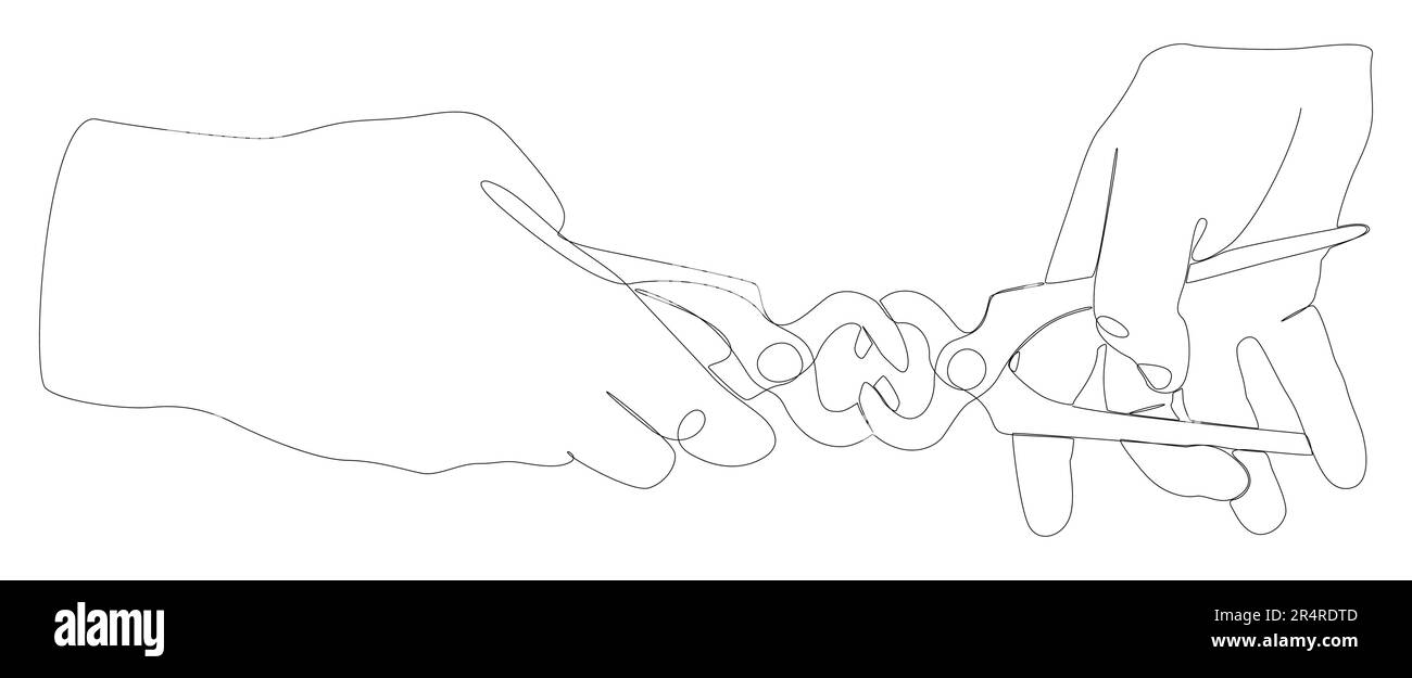 Eine durchgehende Reihe von Zangen, Zangen. Ein Handwerkzeug zum sicheren Halten von Gegenständen. Vektorkonzept zur Darstellung dünner Linien. Kontur Zeichnen kreativer Ideen Stock Vektor