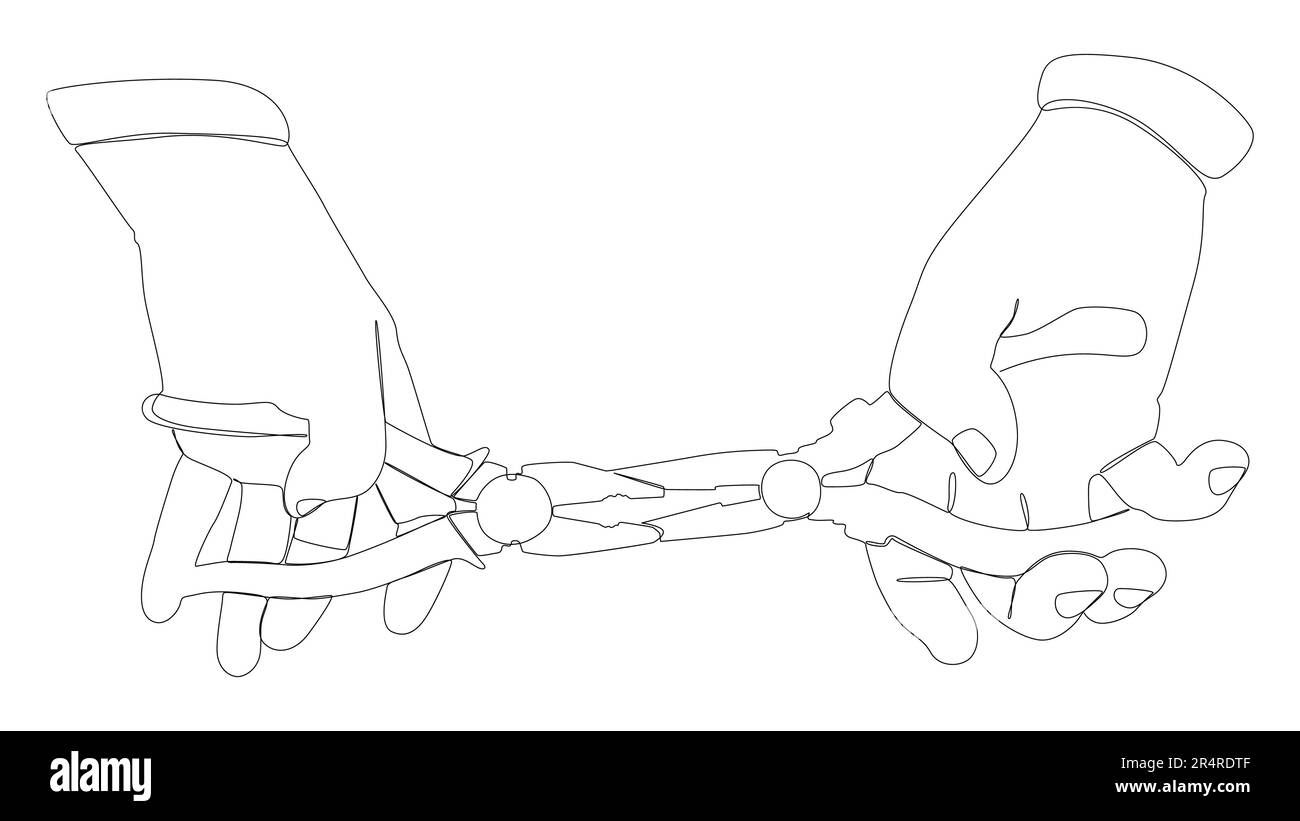 Eine durchgehende Reihe von Zangen, Zangen. Ein Handwerkzeug zum sicheren Halten von Gegenständen. Vektorkonzept zur Darstellung dünner Linien. Kontur Zeichnen kreativer Ideen Stock Vektor