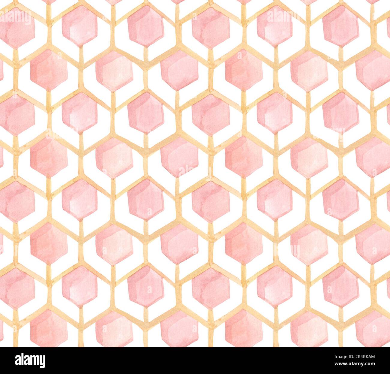 Hintergrund des pinkfarbenen nahtlosen sechseckigen Musters, Vektorkonstruktion. Abbildung Mit Dreieckslinie. Moderner Dekorativer Hintergrund. Stockfoto