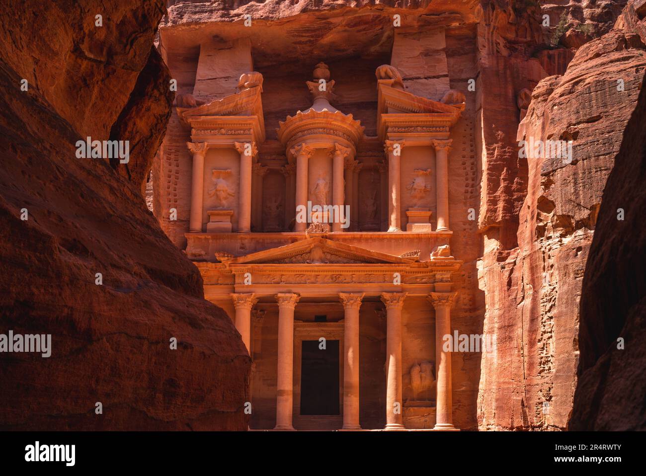 Al Khazneh, auch bekannt als Schatzkammer in Petra, jordanien. unesco-Weltkulturerbe Stockfoto