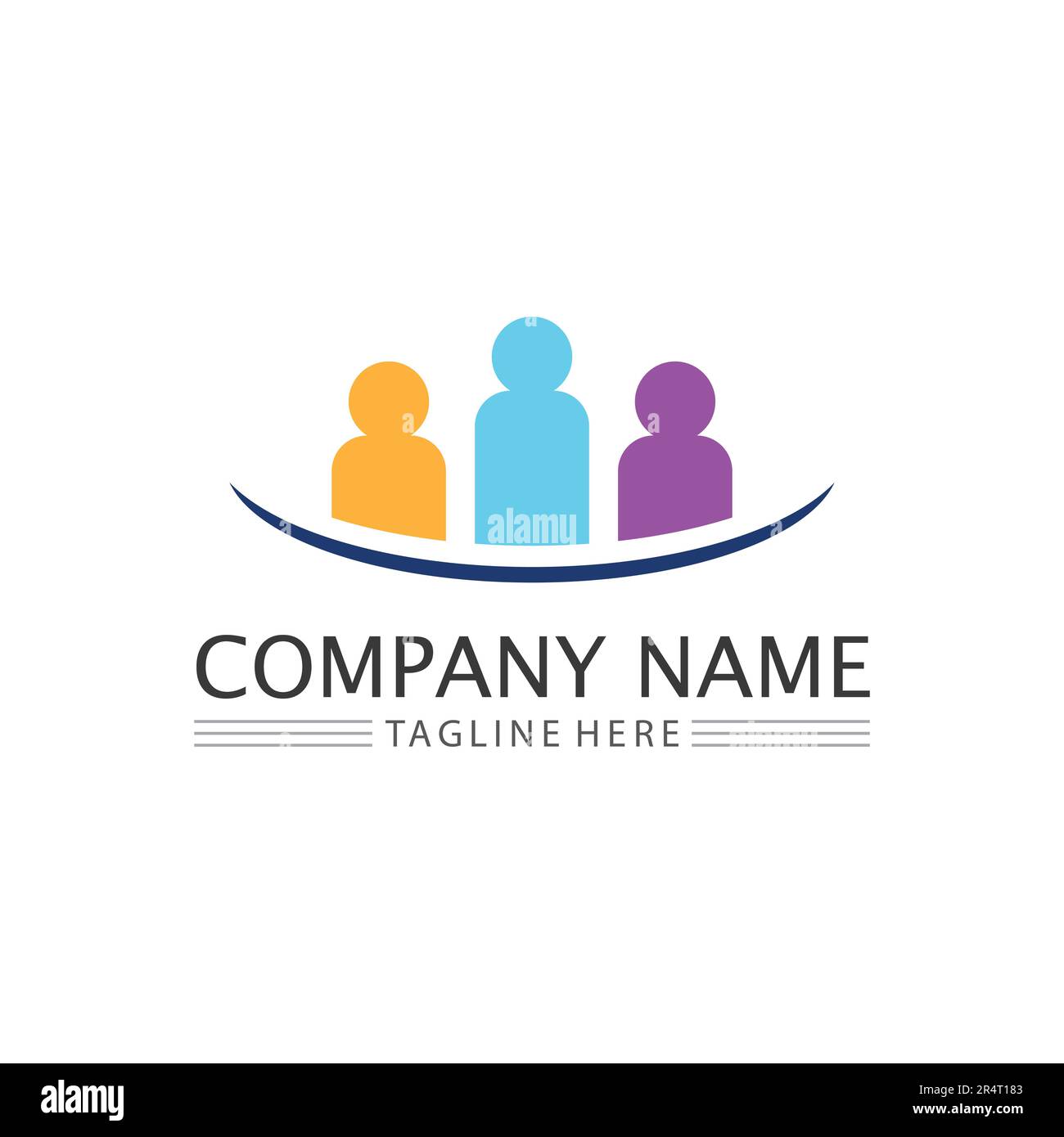 Abstrakte Menschen Logo Design.Fun Menschen, gesunde Menschen, Sport, Gemeinschaft Menschen Symbol Vektor Illustration Stock Vektor