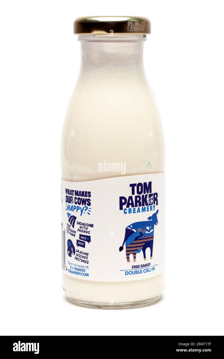 250ml von Tom Parker Creamery Double Cream Stockfoto